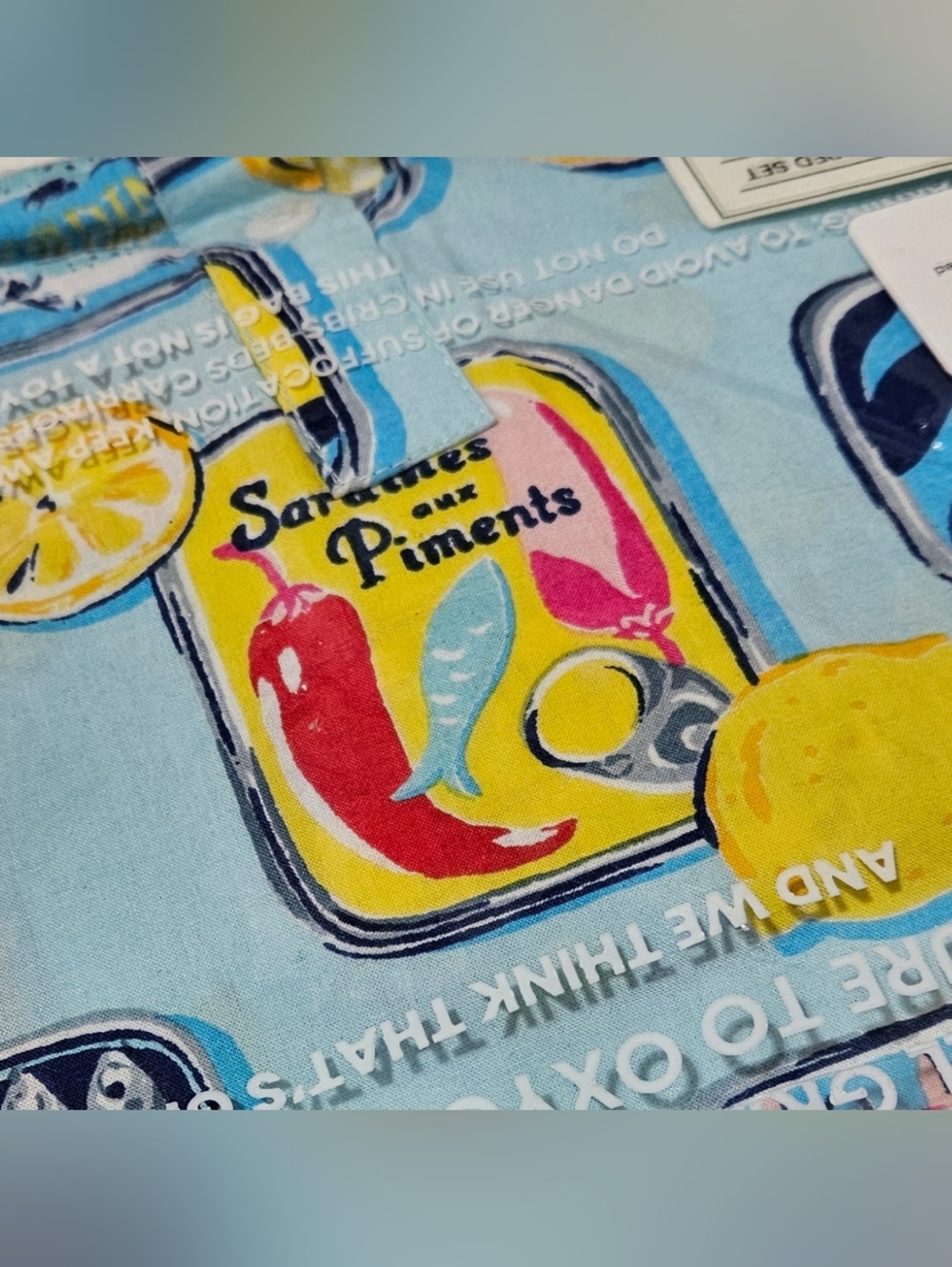 Printfresh Pajama Set Poplin Retro Sardines Pintuck Cropped Pants Set Open Water - Picture 4 of 4